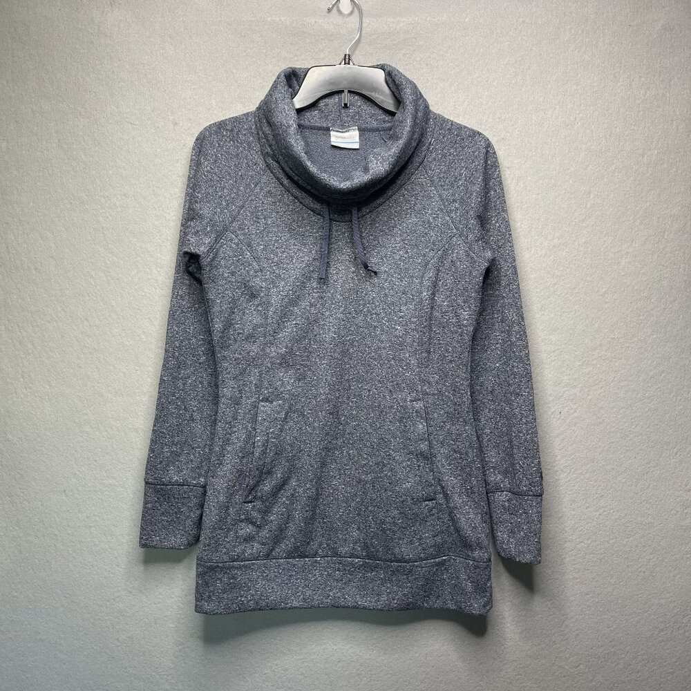 Columbia Womens XS Cowl Neck Gray Pullover Tunic Sweatshirt With Pockets